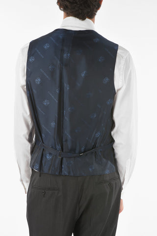 Virgin Wool Silk CERIMONY ACADEMY 3-piece Suit with Notch Lapel