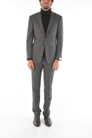 virgin wool side vents notch lapel MANTUA 2-button suit drop 6R