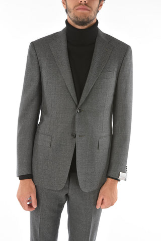 virgin wool side vents notch lapel MANTUA 2-button suit drop 6R