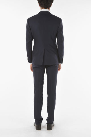 Pinstriped Virgin Wool CERIMONY ACADEMY 3-piece Suit with Peak Lapel
