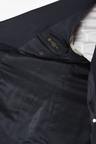 Pinstriped Virgin Wool CERIMONY ACADEMY 3-piece Suit with Peak Lapel