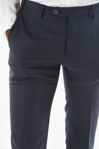 Pinstriped Virgin Wool CERIMONY ACADEMY 3-piece Suit with Peak Lapel
