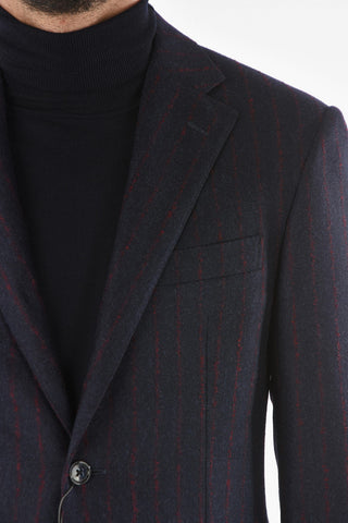 Two-tone Extrafine Virgin Wool ACADEMY Suit with Pinstripes