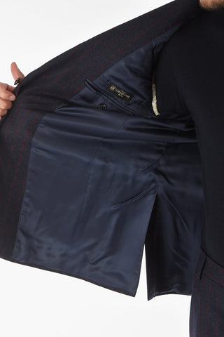 Two-tone Extrafine Virgin Wool ACADEMY Suit with Pinstripes