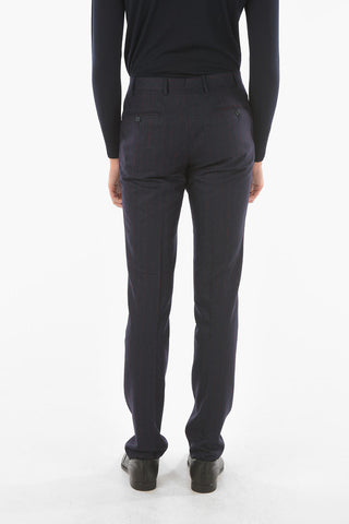Two-tone Extrafine Virgin Wool ACADEMY Suit with Pinstripes