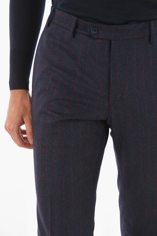 Two-tone Extrafine Virgin Wool ACADEMY Suit with Pinstripes