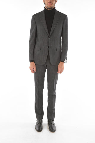 windowpane check virgin wool notch lapel MANTUA 2-button suit drop 6R