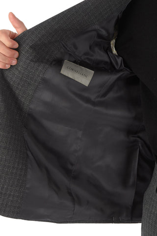 windowpane check virgin wool notch lapel MANTUA 2-button suit drop 6R