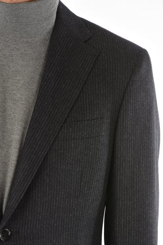 abito MANTUA drop 6R gessato in lana vergine revers classico