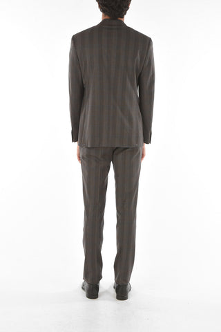 district check virgin wool MANTUA side vents notch lapel 2-button suit drop 6R