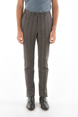 district check virgin wool MANTUA side vents notch lapel 2-button suit drop 6R