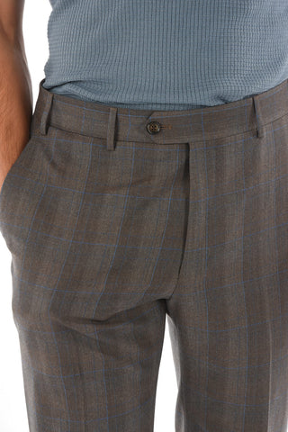 district check virgin wool MANTUA side vents notch lapel 2-button suit drop 6R