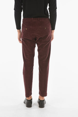pantaloni MITTE a una pince in velluto a coste