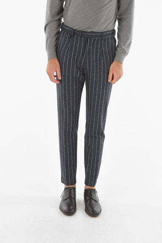 Pinstriped RAVAL Chino Pants with Single-pleat