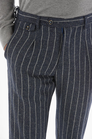 Pinstriped RAVAL Chino Pants with Single-pleat