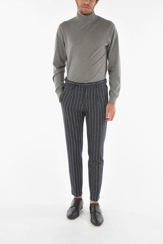 Pinstriped RAVAL Chino Pants with Single-pleat