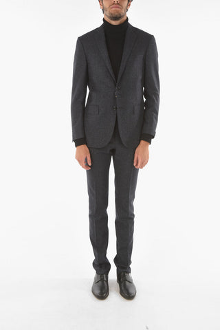 Virgin Wool Silk ACADEMY Suit with Notch Lapel