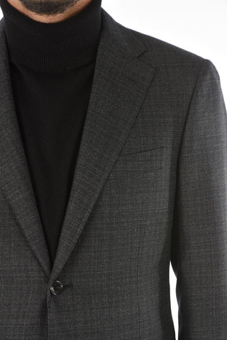 windowpane check virgin wool notch lapel MANTUA 2-button suit drop 6R