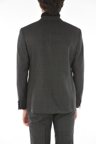 windowpane check virgin wool notch lapel MANTUA 2-button suit drop 6R