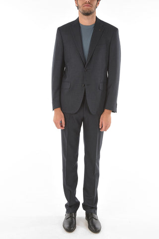 CC COLLECTION houndstooth virgin wool RIGHT notch lapel belt loops 2-button suit drop 7R