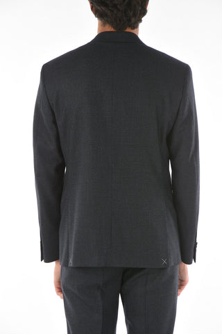 CC COLLECTION houndstooth virgin wool RIGHT notch lapel belt loops 2-button suit drop 7R