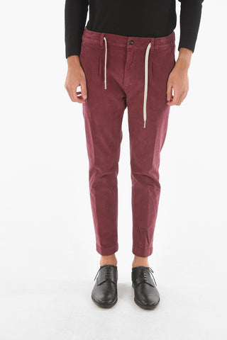 pantaloni MITTE a una pince in velluto a coste