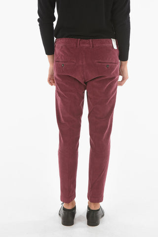 pantaloni MITTE a una pince in velluto a coste