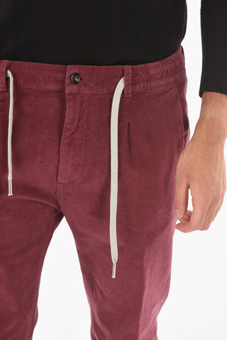 pantaloni MITTE a una pince in velluto a coste