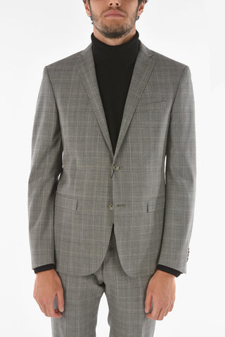 CC COLLECTION Abito in Lana Vergine con Motivo Glen Check