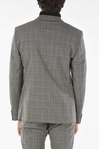 CC COLLECTION Abito in Lana Vergine con Motivo Glen Check