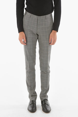 CC COLLECTION Abito in Lana Vergine con Motivo Glen Check