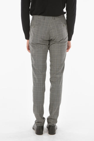 CC COLLECTION Abito in Lana Vergine con Motivo Glen Check