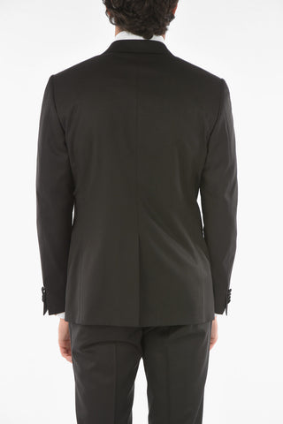 Virgin Wool CERIMONY ACADEMY 3-piece Suit with Satin Peak Lapel