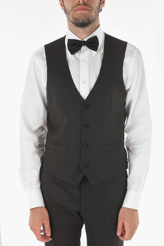 Virgin Wool CERIMONY ACADEMY 3-piece Suit with Satin Peak Lapel