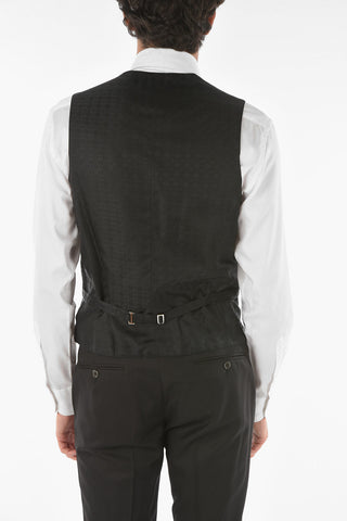 Virgin Wool CERIMONY ACADEMY 3-piece Suit with Satin Shawl Lapel