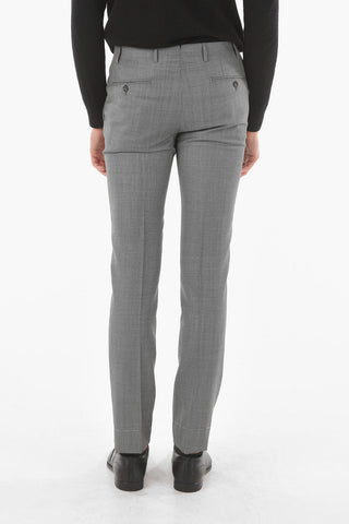 Virgin Wool ACADEMY Suit with Bird's Eye Pattern