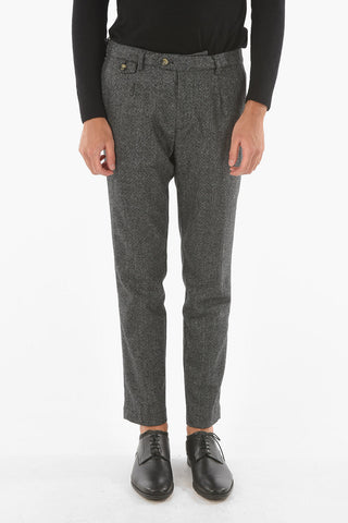 Single-pleated RAVAL Chino Pants with Basket Weave Pattern