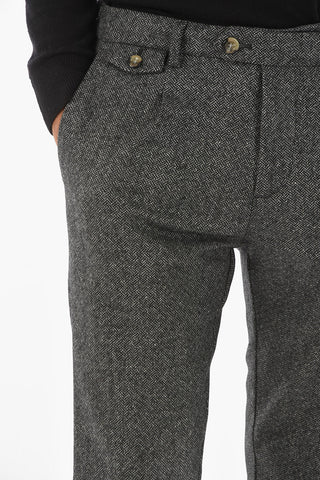 Single-pleated RAVAL Chino Pants with Basket Weave Pattern