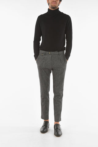 Single-pleated RAVAL Chino Pants with Basket Weave Pattern