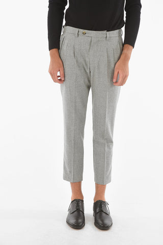 PRESTIGE Houndstooth Patterned RAVAL Chino Pants with Double Pleat