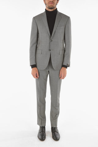 Bird's eyed Virgin Wool ACADEMY Suit with Notch Lapel