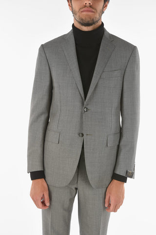 Bird's eyed Virgin Wool ACADEMY Suit with Notch Lapel