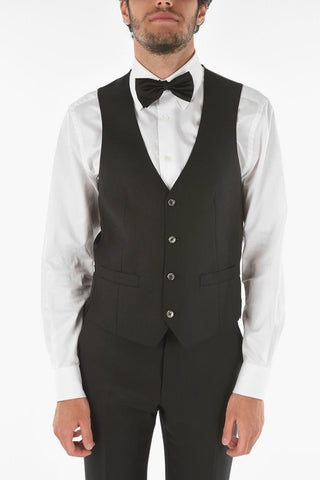 Virgin Wool CERIMONY ACADEMY 3-piece Suit with Peak Lapel