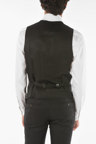 Virgin Wool CERIMONY ACADEMY 3-piece Suit with Peak Lapel
