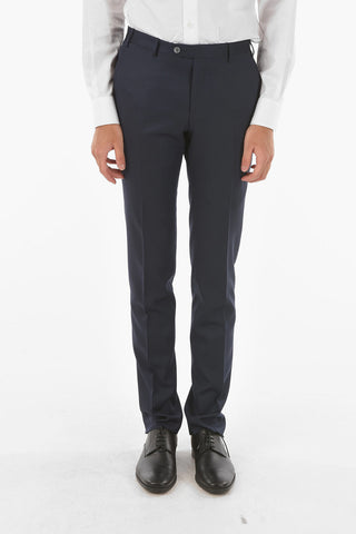 Virgin Wool Four-Pocket Trousers with Belt Loops