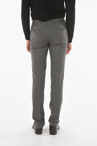 Virgin Wool ACADEMY Suit with Unbalanced Stripe Pattern