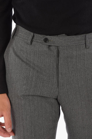 Virgin Wool ACADEMY Suit with Unbalanced Stripe Pattern