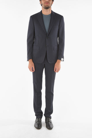 virgin wool MANTUA side vents no hem 2-button suit drop 6R