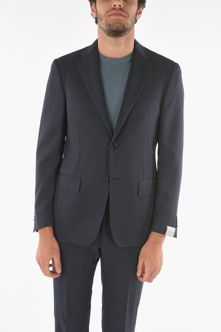 virgin wool MANTUA side vents no hem 2-button suit drop 6R