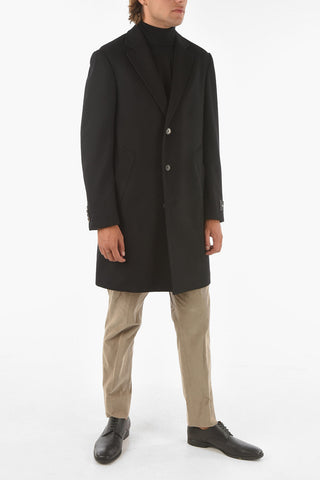 ZZEGNA center vent 3-button chesterfield coat